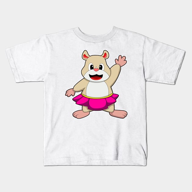 Hamster at Dance with Skirt Kids T-Shirt by Markus Schnabel